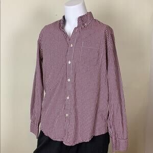 Men’s Mix & NY Red checked button down size Large